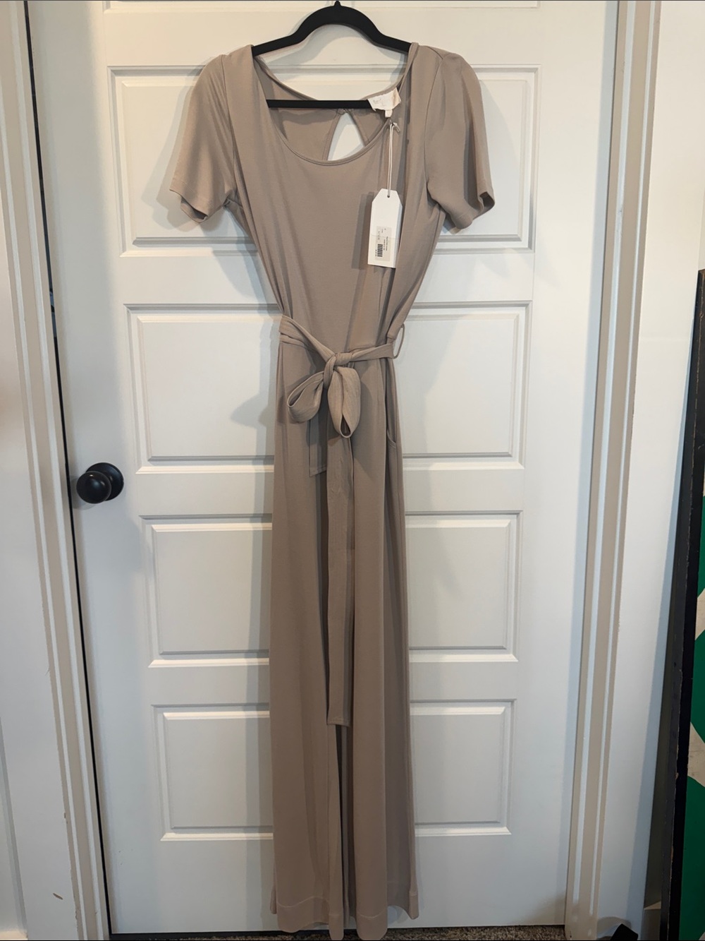 Quinn Beacon Knit Jumpsuit in tan medium NWT